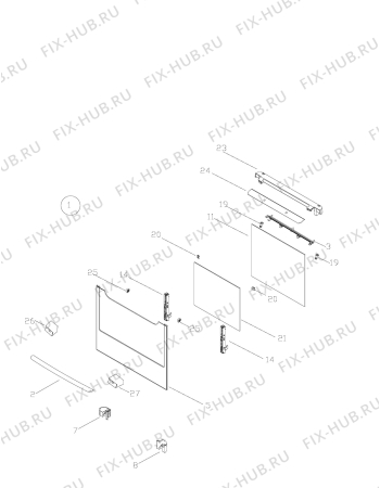 Взрыв-схема плиты (духовки) Voss ELI9200al - Схема узла H10 Main Oven Door (large)